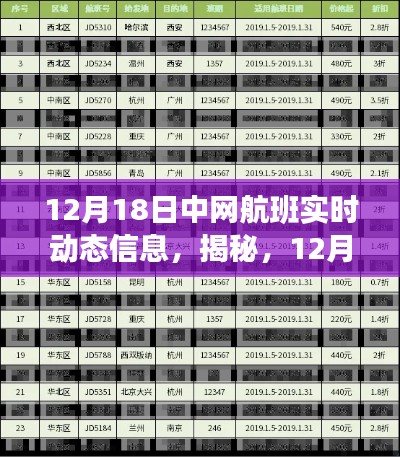 揭秘，轻松掌握出行节奏，掌握最新12月18日中网航班实时动态信息！