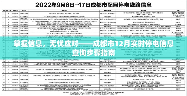 成都市十二月实时停电信息查询指南，掌握信息，无忧应对