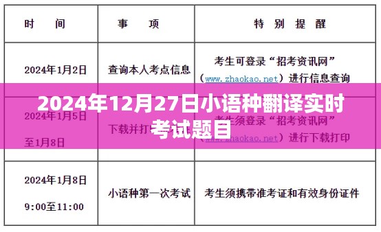 2024年小语种翻译考试实时题目解析