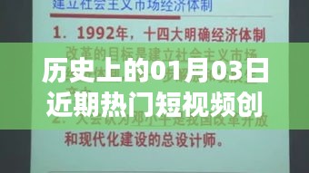 历史背景下的短视频创业案例，聚焦一月三日