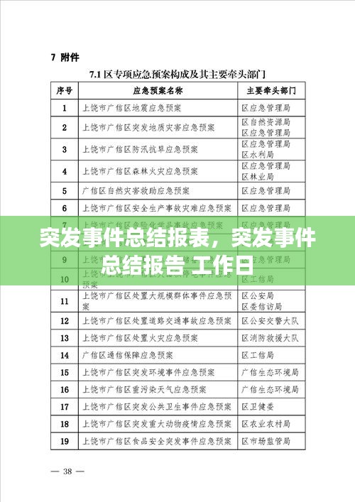 突发事件总结报表，突发事件 总结报告 工作日 