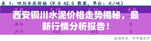 西安铜川水泥价格走势揭秘，最新行情分析报告！