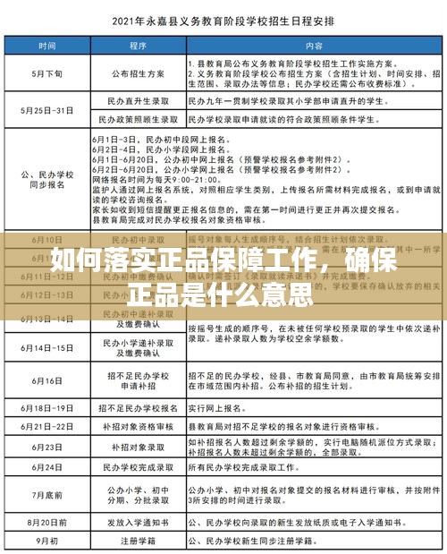 如何落实正品保障工作，确保正品是什么意思 