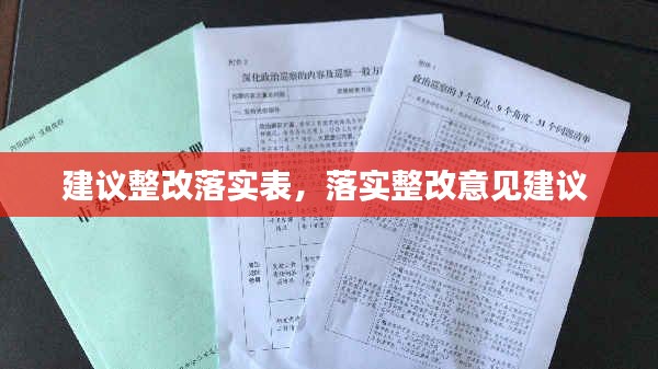 建议整改落实表，落实整改意见建议 