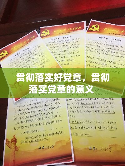 贯彻落实好党章，贯彻落实党章的意义 