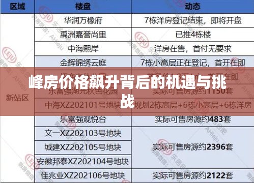 峰房价格飙升背后的机遇与挑战