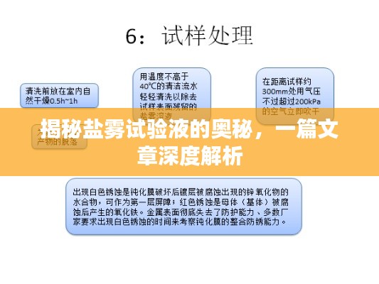 揭秘盐雾试验液的奥秘，一篇文章深度解析