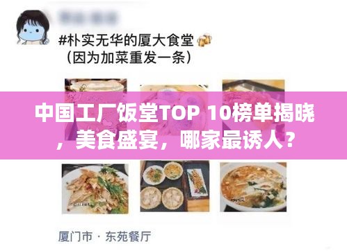 中国工厂饭堂TOP 10榜单揭晓，美食盛宴，哪家最诱人？