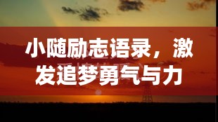 小随励志语录，激发追梦勇气与力量的心灵指南