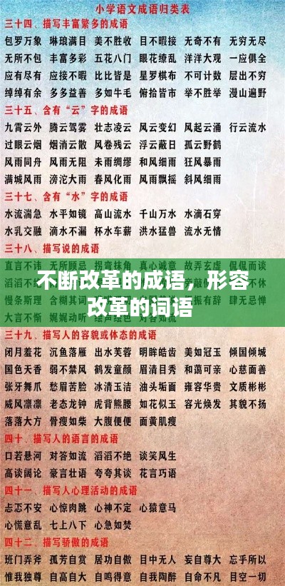 不断改革的成语，形容改革的词语 