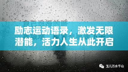 励志运动语录，激发无限潜能，活力人生从此开启！