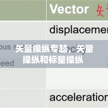 矢量操纵专题，矢量操纵和标量操纵 