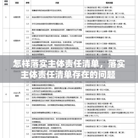 怎样落实主体责任清单，落实主体责任清单存在的问题 