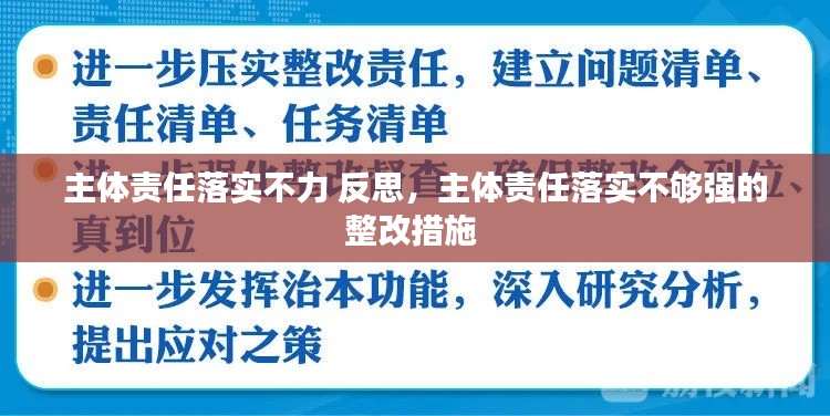 主体责任落实不力 反思，主体责任落实不够强的整改措施 