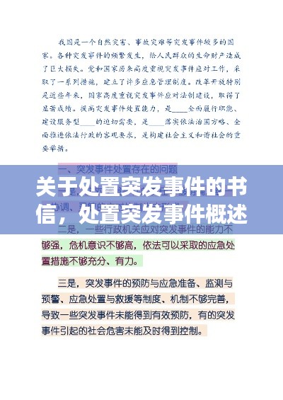 关于处置突发事件的书信，处置突发事件概述 